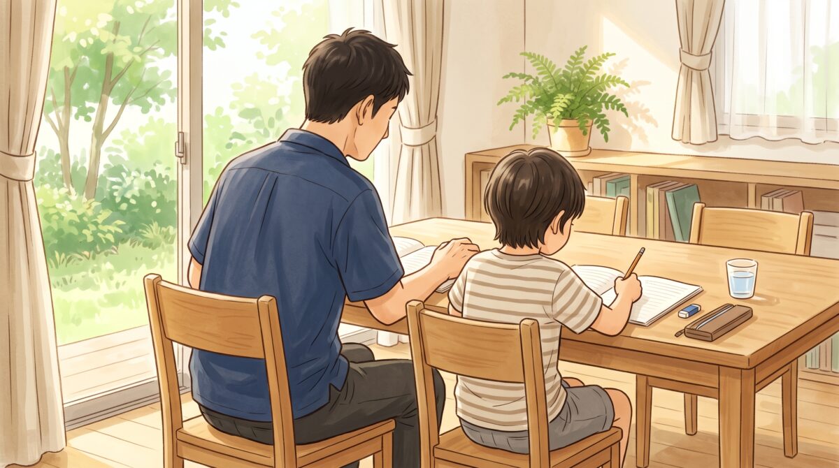 休職中、子どもと過ごす時間が増えた40代男性の様子