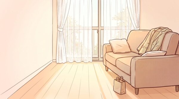 休職中、午前に出かけて帰宅したあとの、午後の休息を描いたイラスト